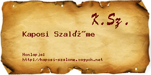 Kaposi Szalóme névjegykártya